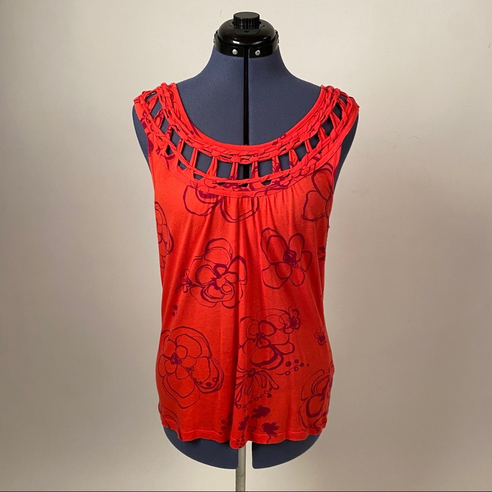Anthropologie Red Tunic Tank Top six M